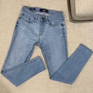 Hollister California Super Skinny Advanced Stretch Mens Light Wash Jeans W28 L30